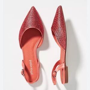 Anthro Jeffery Campbell jeweled sling back, pointed toe shoes. Classy, wedding